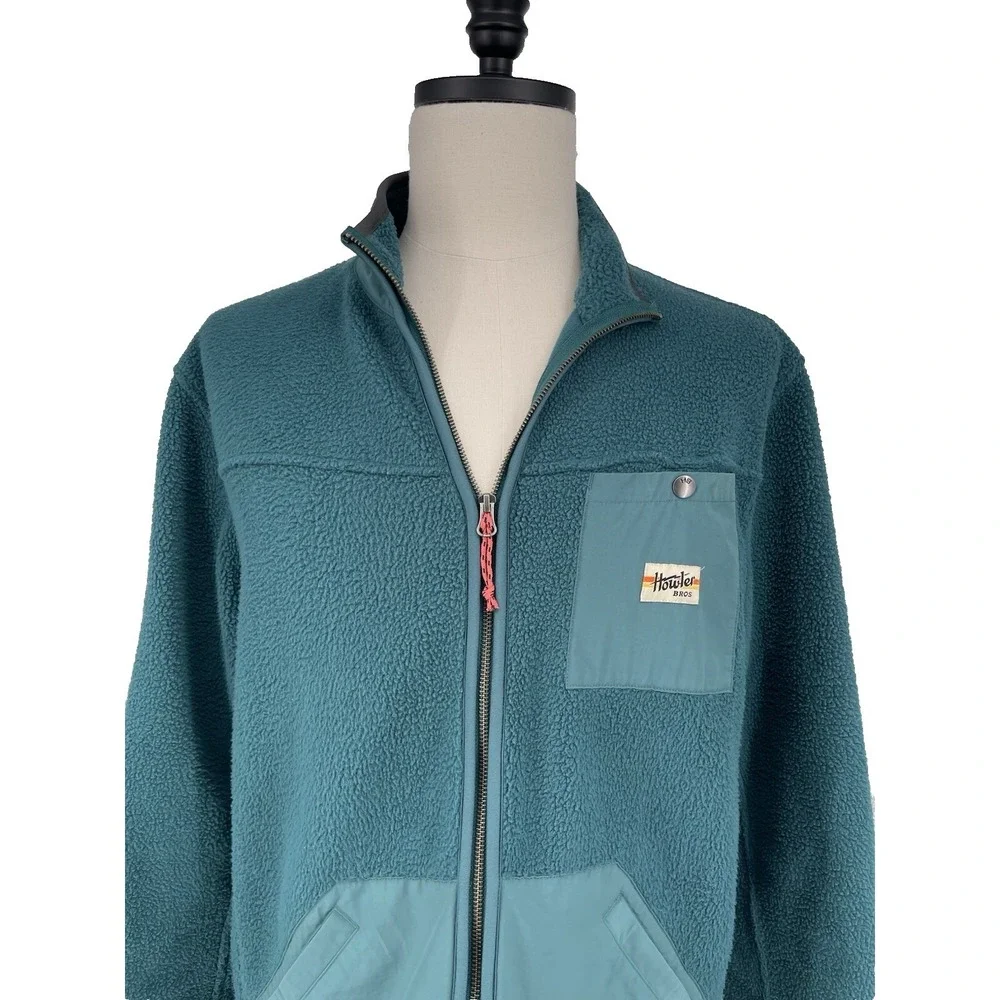 Howler Bros Men's Green Chisos‎ Fleece Jacket Large Pockets L Large